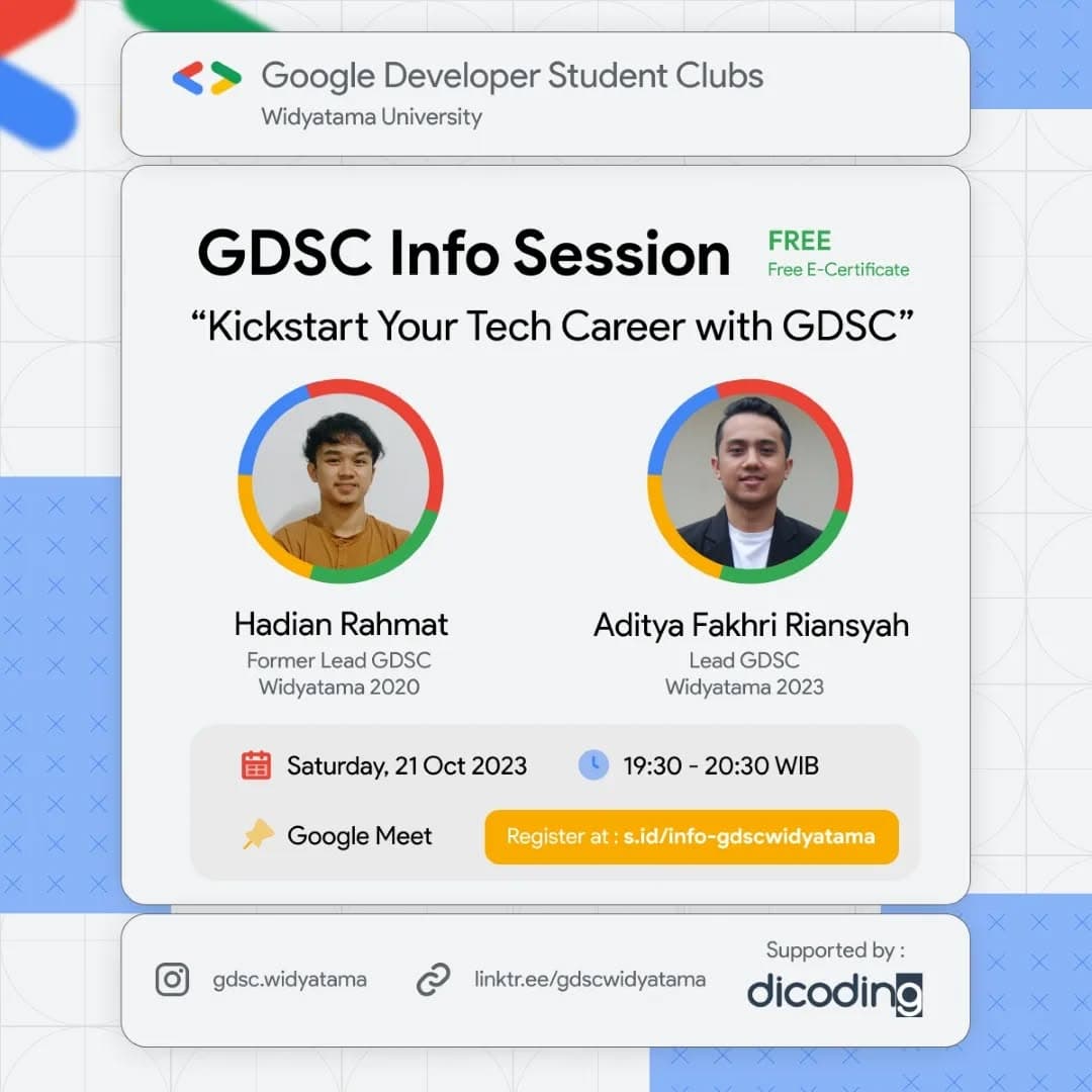GDSC Info Session: Kickstart Your Tech Career with GDSC